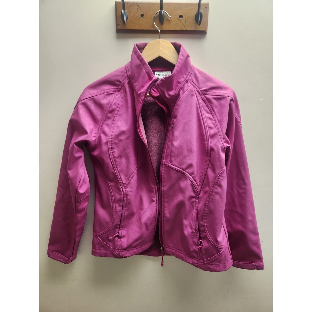 Double Diamond‎ Womens Magenta Pink Softshell Fleece Lined Full Zip Jacket Small
